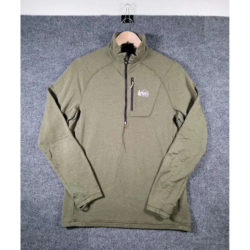 REI Co-op Swiftland Pullover Sweater Medium Polartec 1/4 Zip Grid Fleece Mock